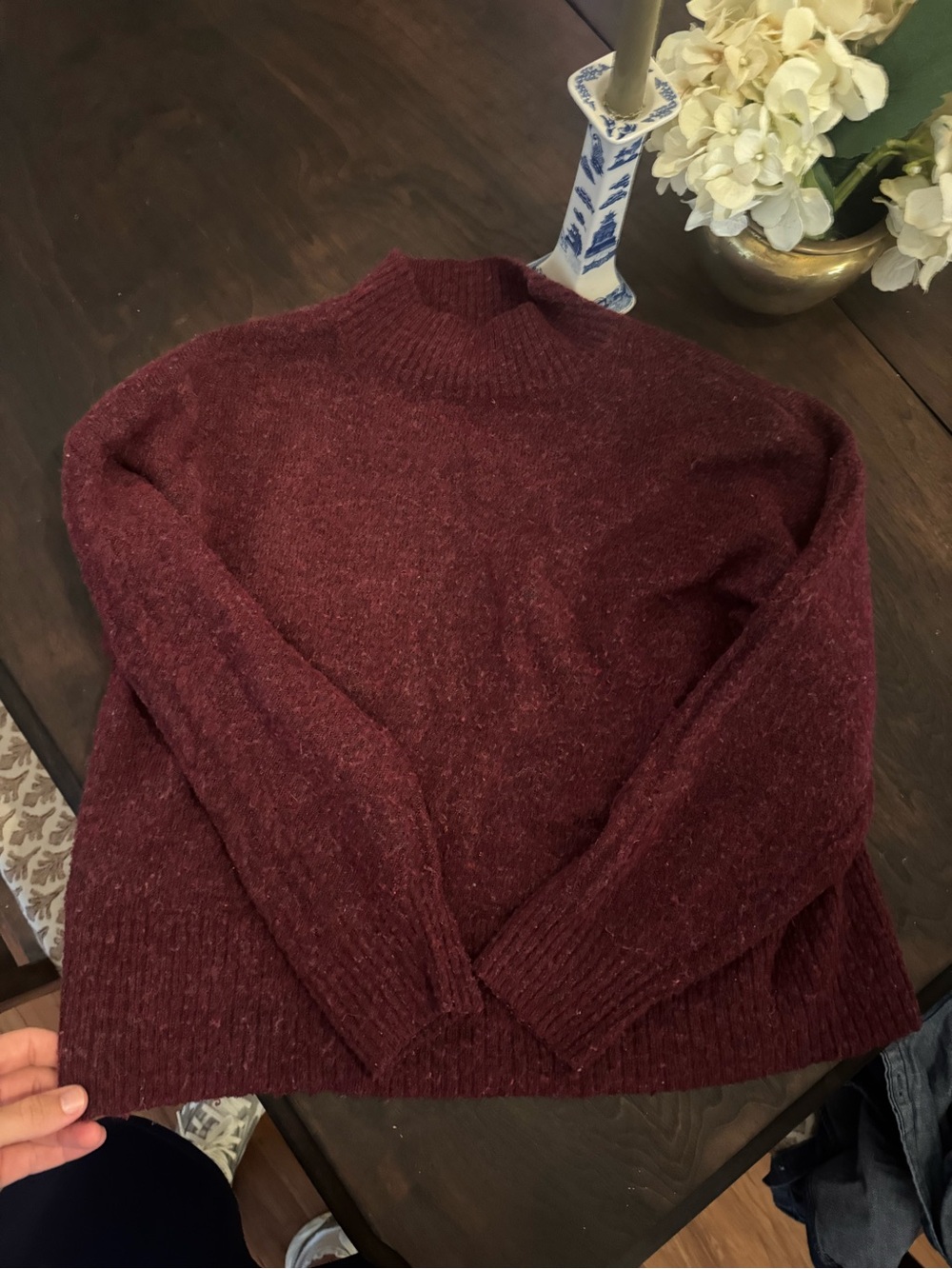 LC Lauren Conrad Maroon Cowl-Neck Sweater